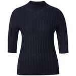 Dames gebreid shirt halve mouw Donkerblauw