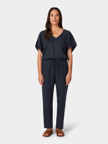 Jumpsuit til kvinder Mørkeblå, præsenteret på en model