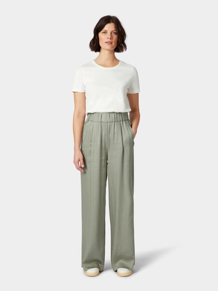 Women's Marlene Pants Sage green, presented on a model