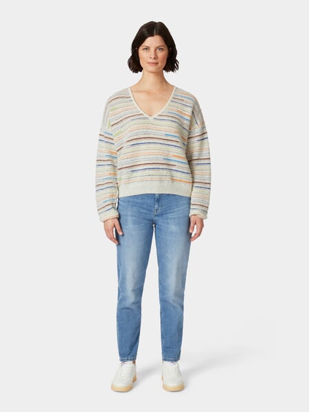 Pull en maille pour femme Multicolore, présenté sur un modèle