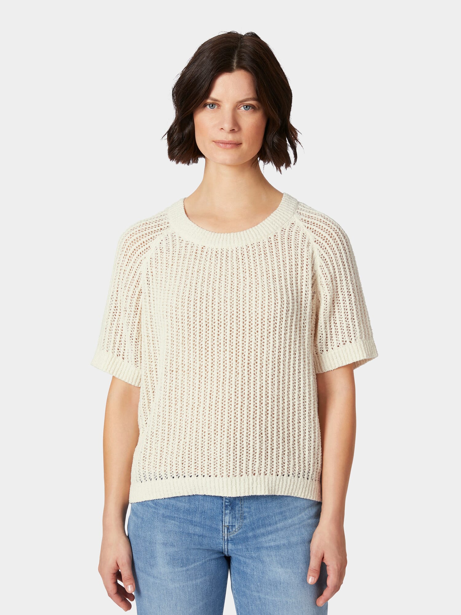 【Paragraph】25SS★ No.48 BOUCLE STITCH T SHIRT ladies-knitted-shirt-boucle.
