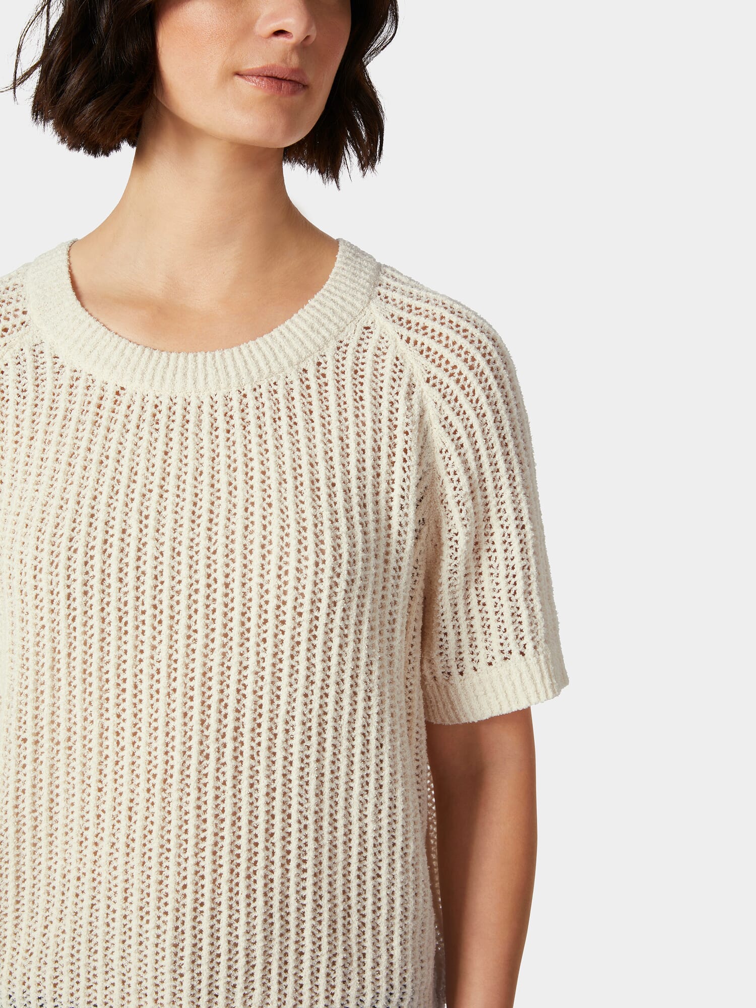 Ladies knitted shirt bouclé, Natural white | Manufactum