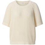 Ladies knitted shirt bouclé Natural white