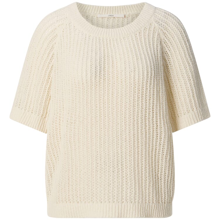 T-shirt femme en maille bouclette, Blanc naturel