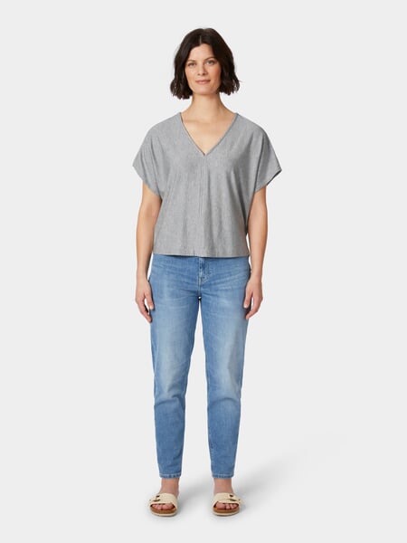 Damenshirt Kurzarm TENCEL™ Graumelange, Tragebild