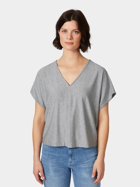 Damenshirt Kurzarm TENCEL™ Graumelange, Tragebild