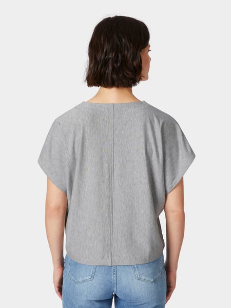Damenshirt Kurzarm TENCEL™ Graumelange, Tragebild