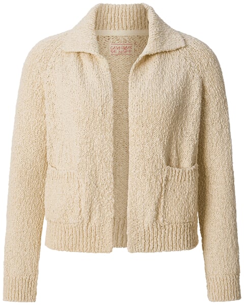 Damesvest met kraag Natuurlijk wit