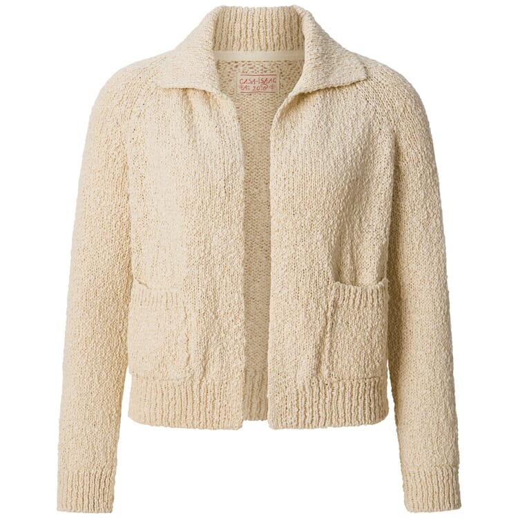 Women's cardigan with collar, Natural white