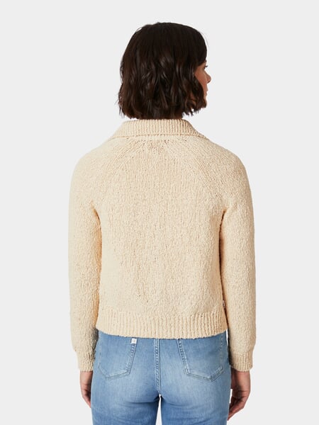 Cardigan da donna con collo Bianco naturale, Tragebild