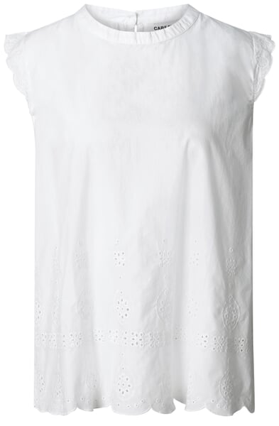 Blusa de mujer con bordado calado Blanco