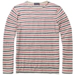 Mens knit sweater Beige-red-blue