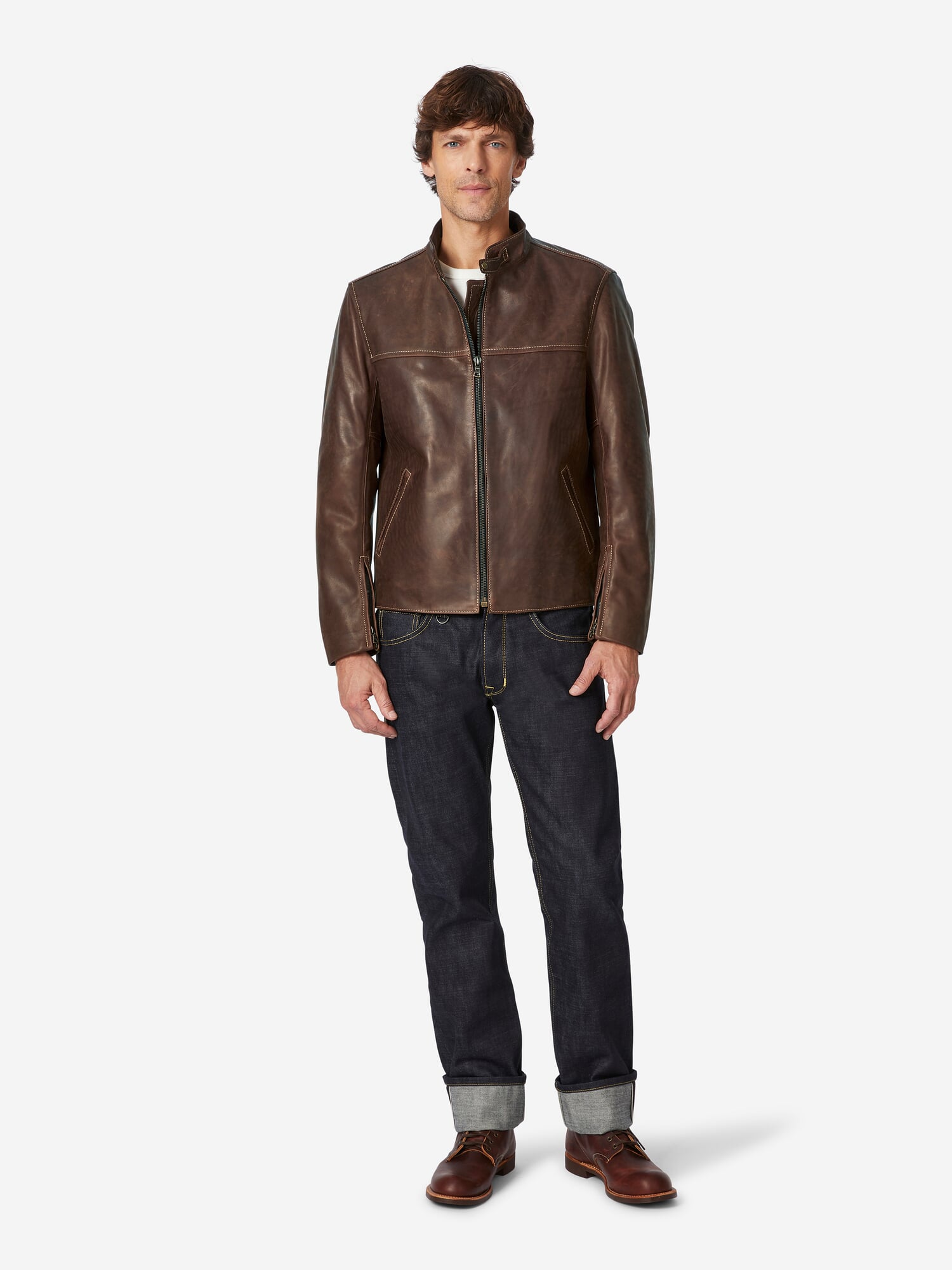 Ensemble De Col Montant / Chef Western En Cuir Marron - Aledosaddlery - Neuf