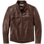 Læderjakke med pull-up stand-up krave Dark brown