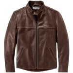 Leather jacket pull up stand up collar Dark brown