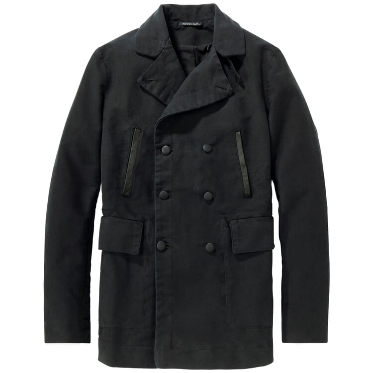 Hannes Roether dobbeltradet jakke til mænd, Sort