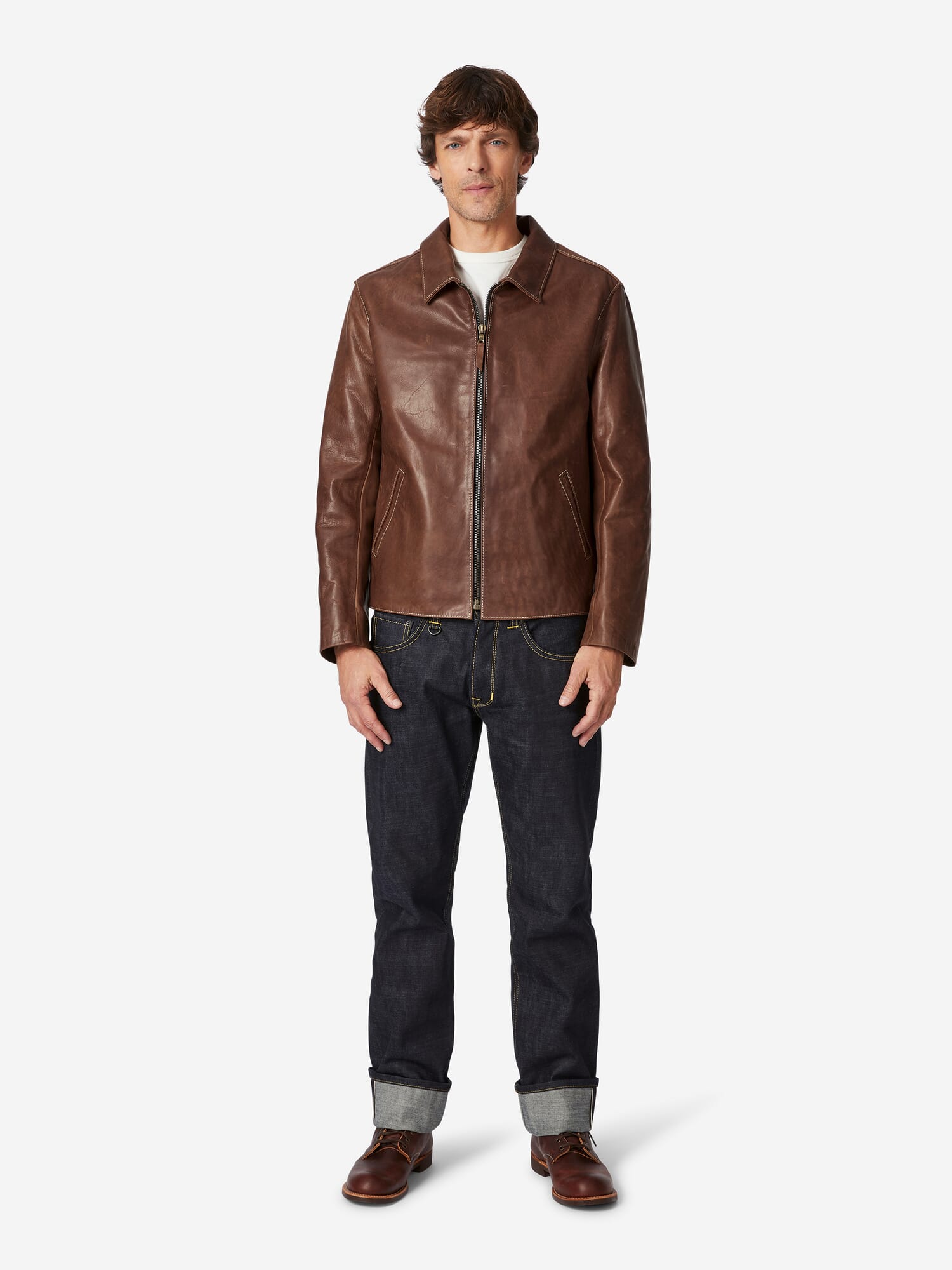 Men horse leather jacket pull up, Brown | Manufactum