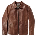 Chaqueta de cuero de caballero pull-up Marrón