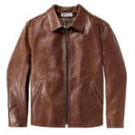 Men horse leather jacket pull up Brown