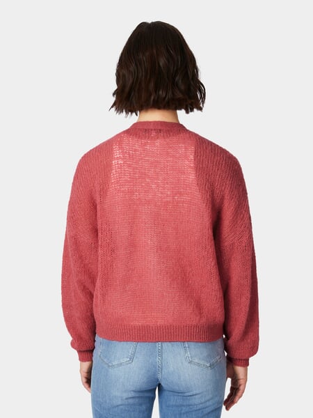 Ladies cardigan Pink, presented on a model