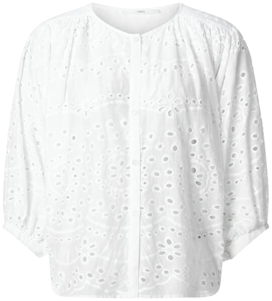 Blusa de mujer con bordado calado Blanco