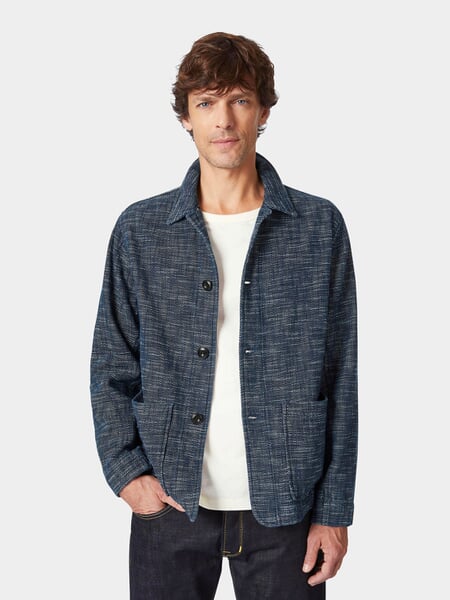 Herren-Overshirt Blaumelange, Tragebild