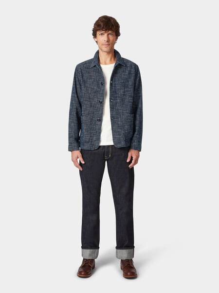 Survêtement homme Orange bleue, présenté sur un modèle