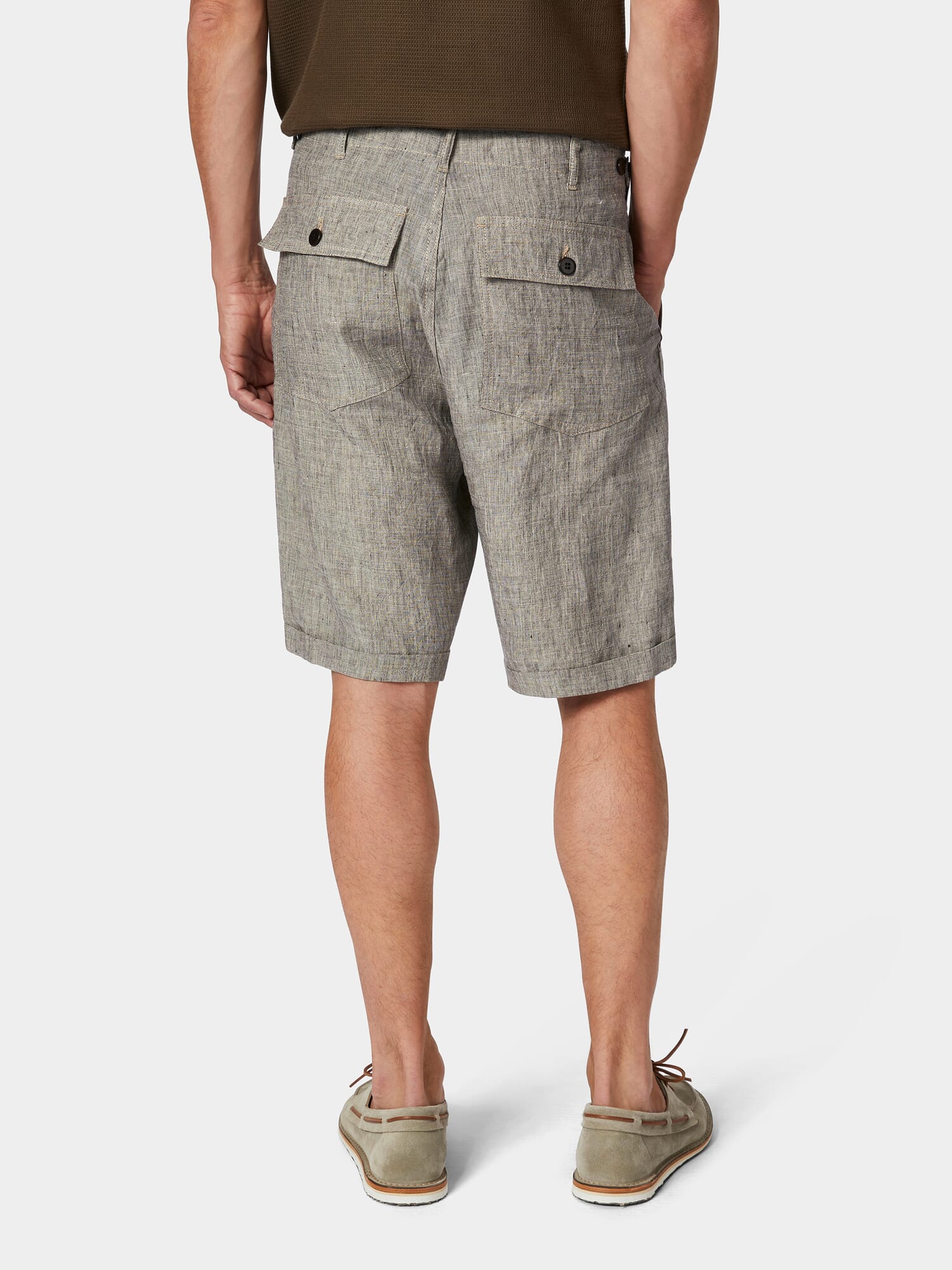 【BAON】Pesh Linen Pintuck Short Pants - Linen 55 Beige L Line Linen Shorts | Women | | Cubus