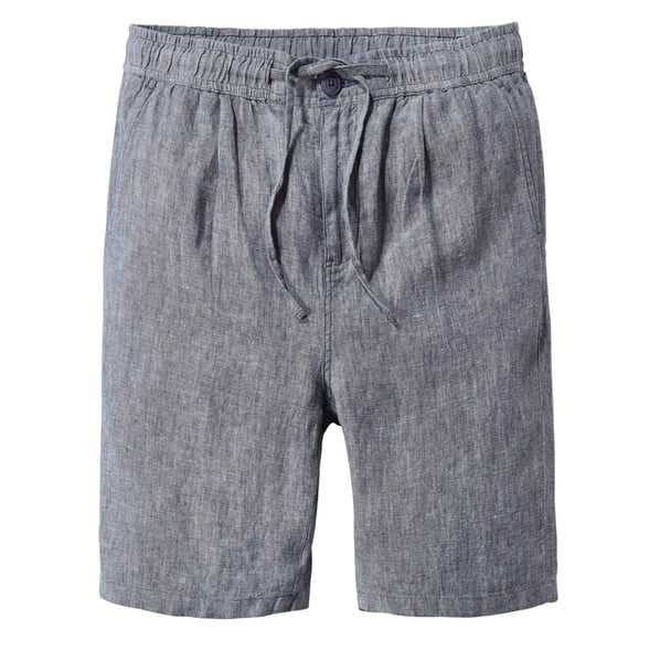 Men's linen shorts Blue melange