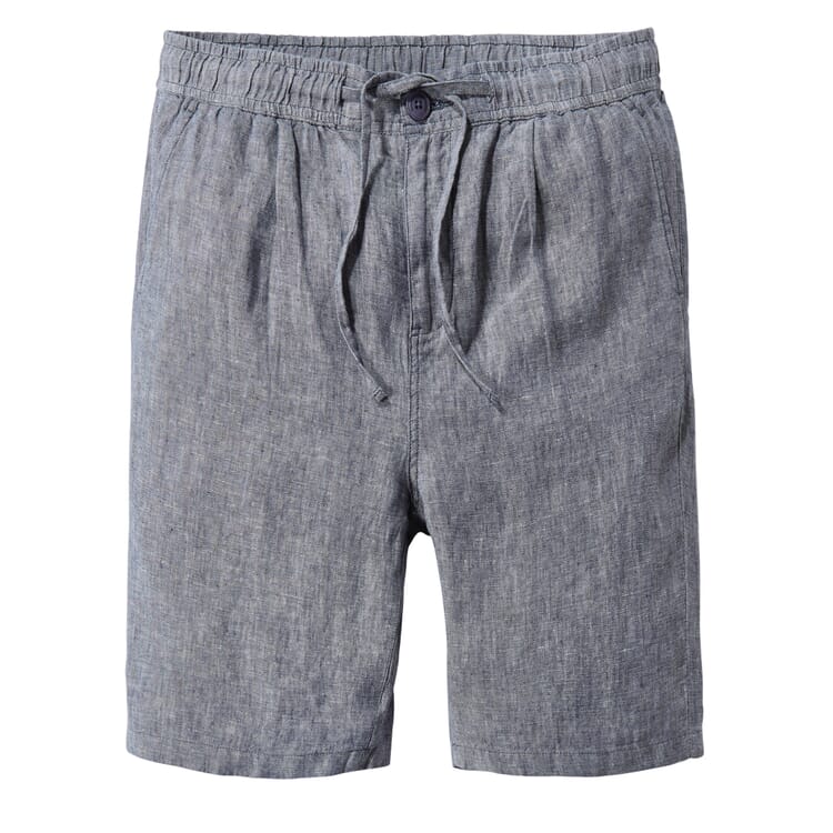 Short homme en lin, Bleu chiné