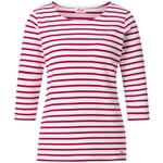 T-shirt femme manches trois-quarts Blanc-Rouge