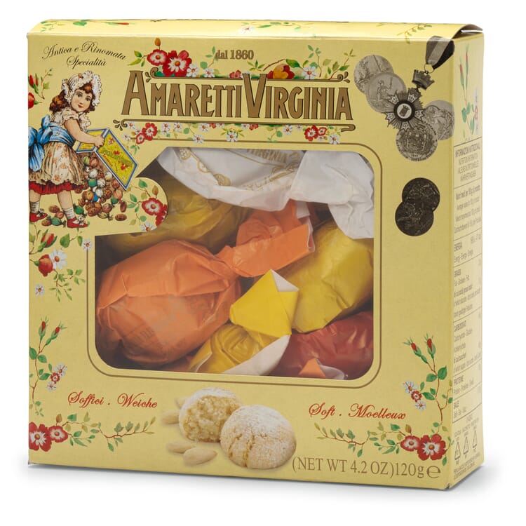 Weiche Mandelamaretti Kartonbox