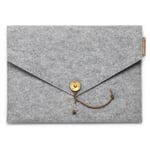 Wool felt document and tablet sleeve Light gray