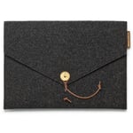 Funda de fieltro de lana para documentos y tabletas Antracita