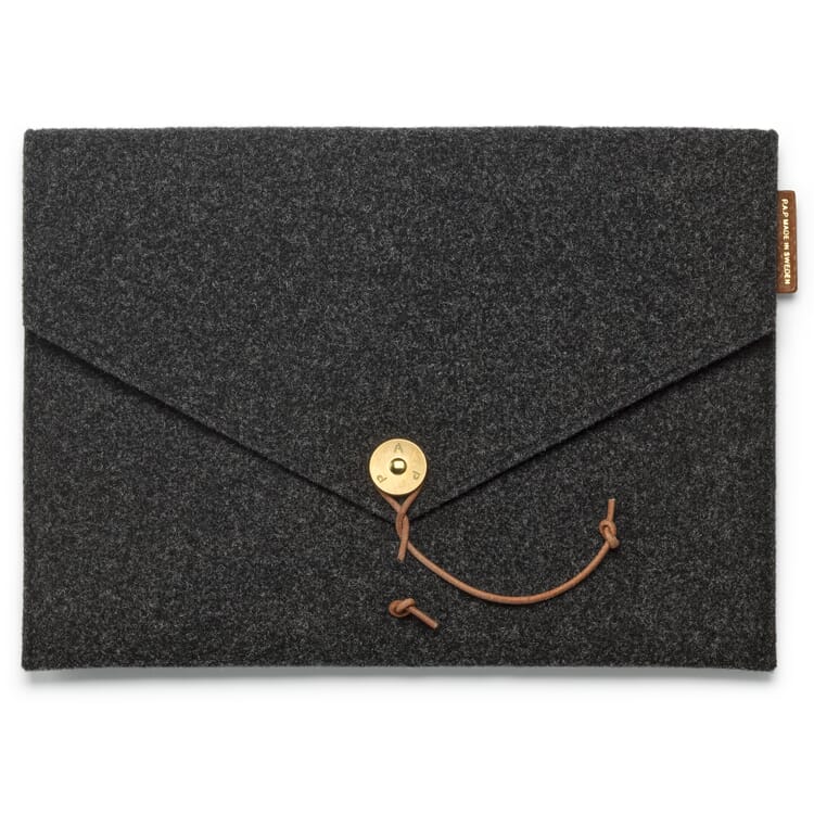 Funda de fieltro de lana para documentos y tabletas, Antracita