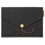 Wool felt document and tablet sleeve Anthracite