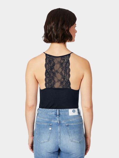 Damen-Spitzentop Dunkelblau