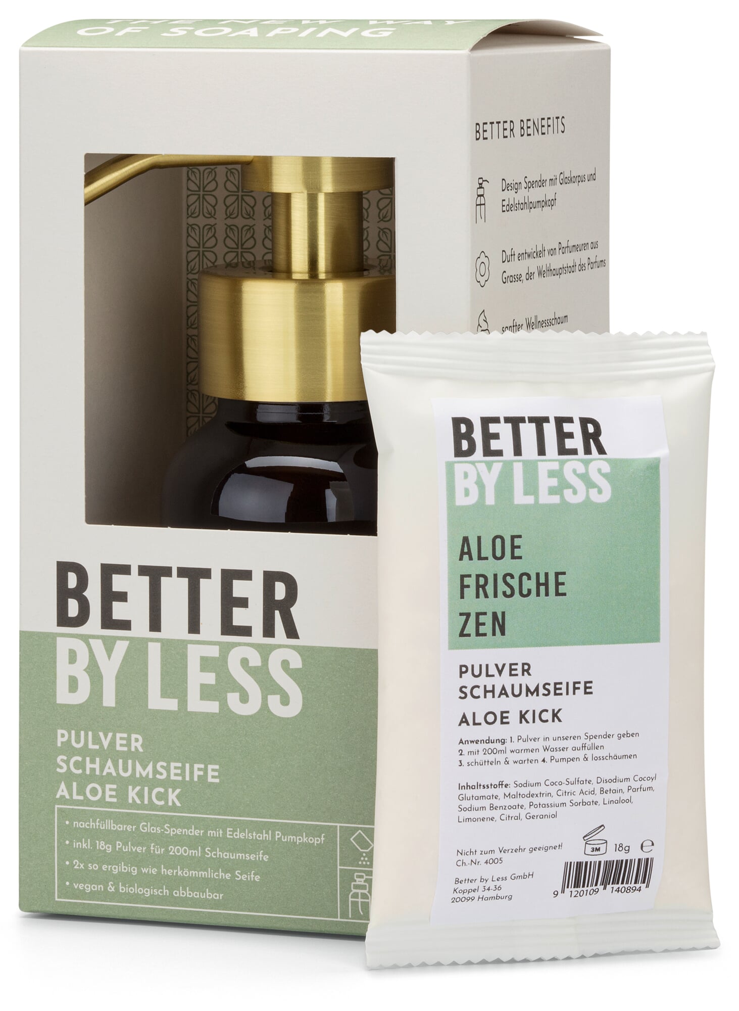 Set Schaumspender und Handseifenpulver Aloe vera | Manufactum