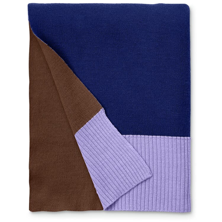 Tæppe Knit, Blå-brun-lilla