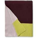 Deken Knit Bordeaux-perzik-geel
