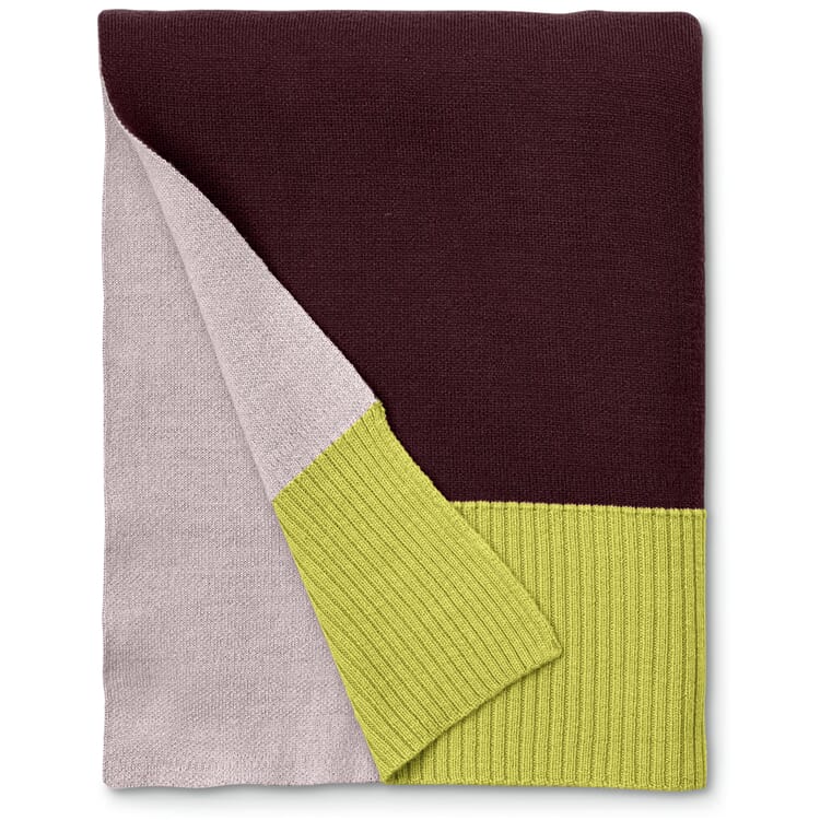 Tæppe Knit, Bordeaux-fersken-gul