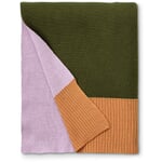 Deken Knit Groen-roze-oranje