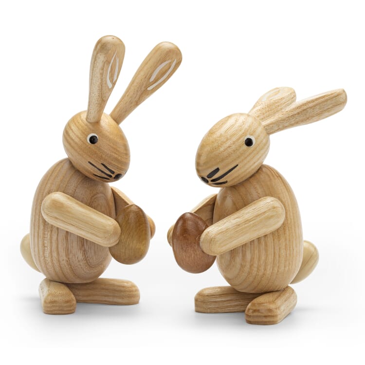 Couple de lapins de Pâques Bois de frêne