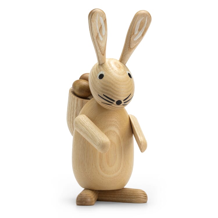 Grand lapin de Pâques en bois de frêne