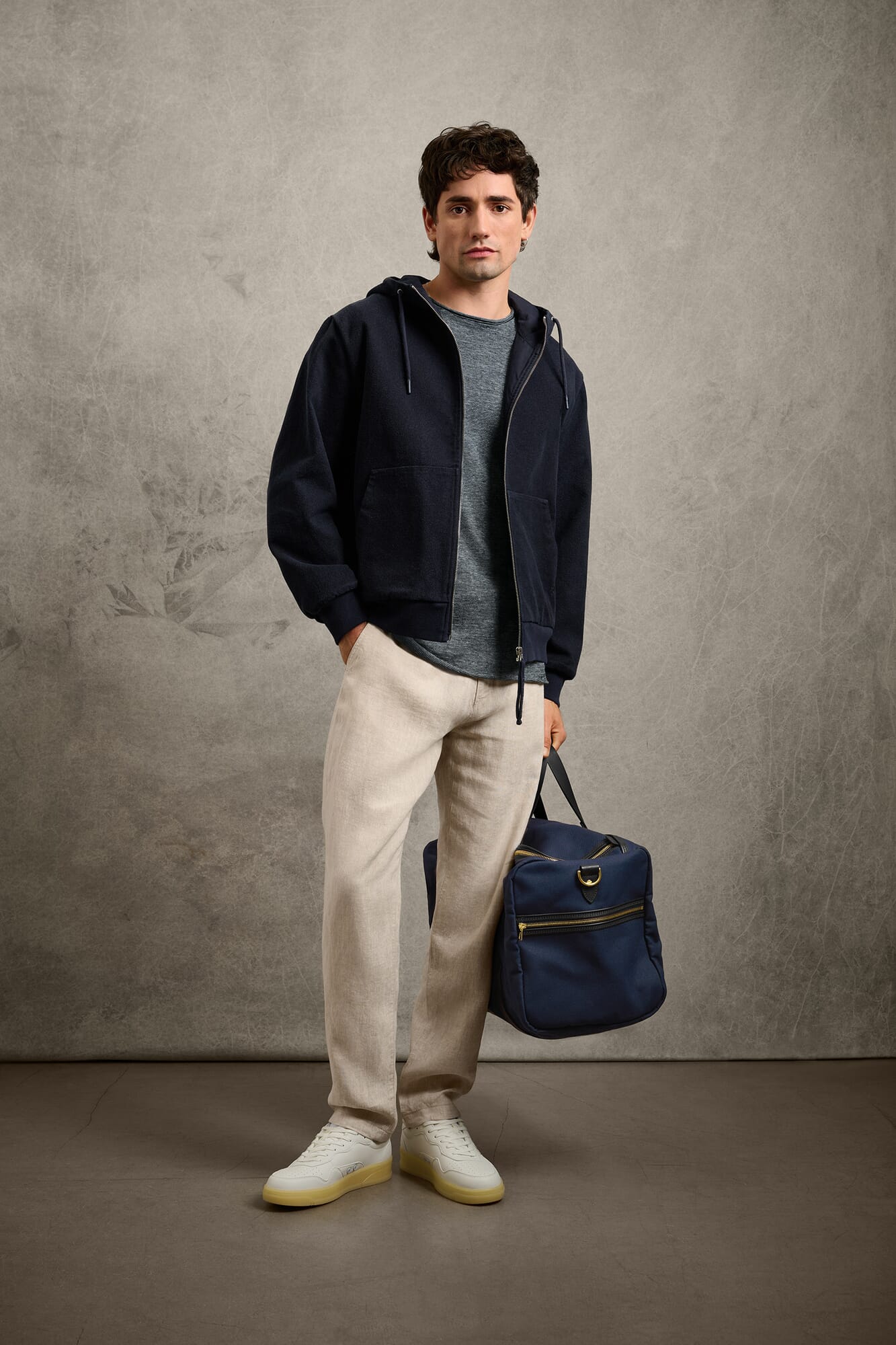 Men's blouson jacket with hood, Navy | Manufactum