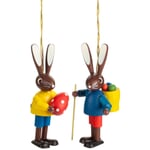 Pendentif en bois Enfants lapins