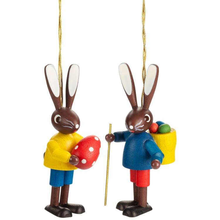 Pendentif en bois Enfants lapins