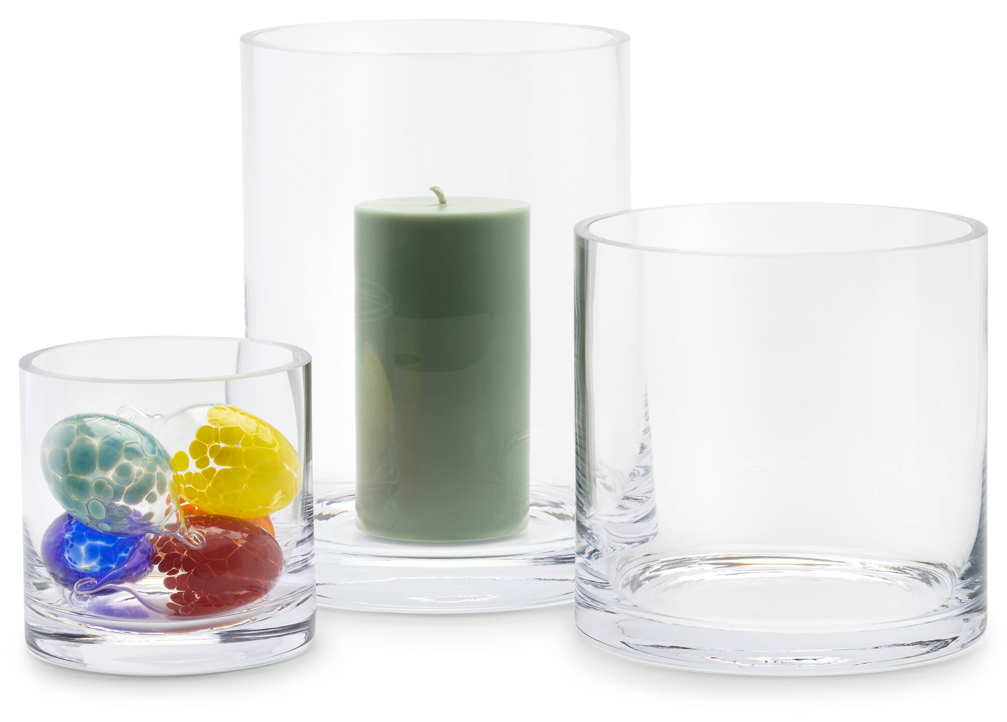 Vase Glas zylinderförmig, Groß