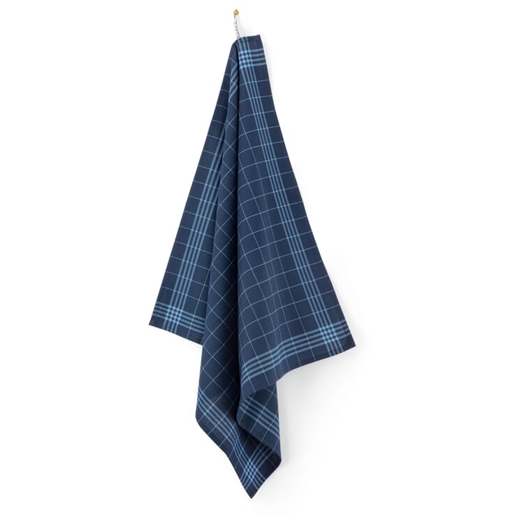 Theedoek katoen donkerblauw, Donkerblauw-blauw