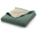 Serviette éponge bicolore Vert-Sable Drap de douche